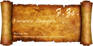 Ferencz Zsanett névjegykártya
